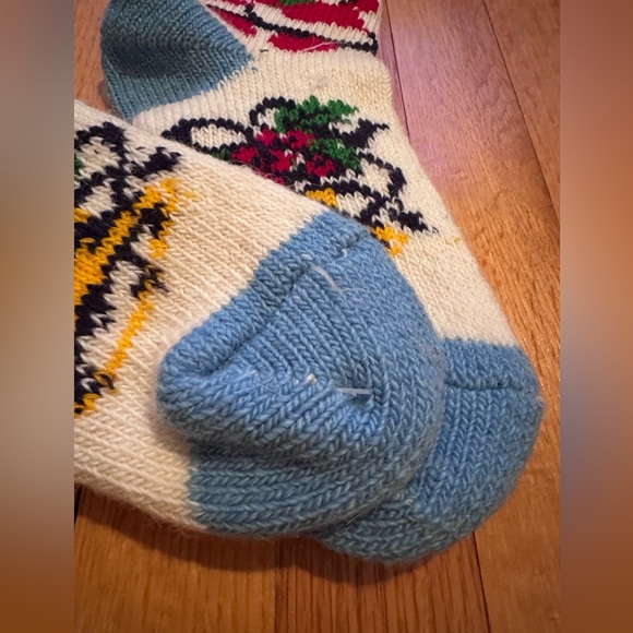 100% Sheep's Wool handmade wool warm Snowman socks - Picture 9 of 16